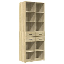 (sonoma oak) vidaXL Highboard Sideboard Cabinet Storage Cupboard Brown Oak Engineered Wood