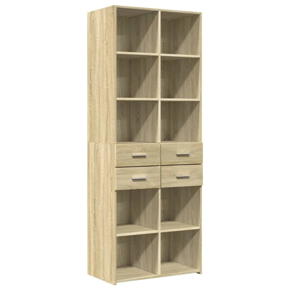 (sonoma oak) vidaXL Highboard Sideboard Cabinet Storage Cupboard Brown Oak Engineered Wood