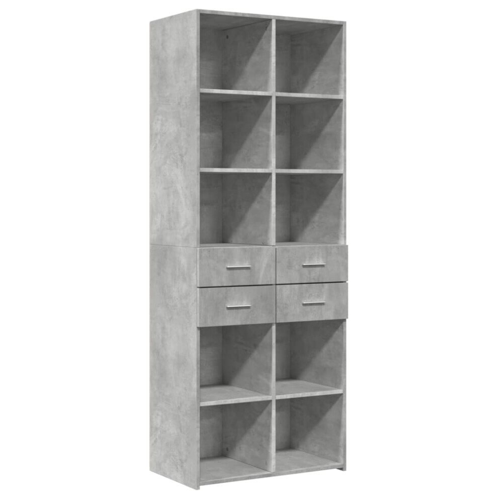 (concrete grey) vidaXL Highboard Sideboard Cabinet Storage Cupboard Brown Oak Engineered Wood