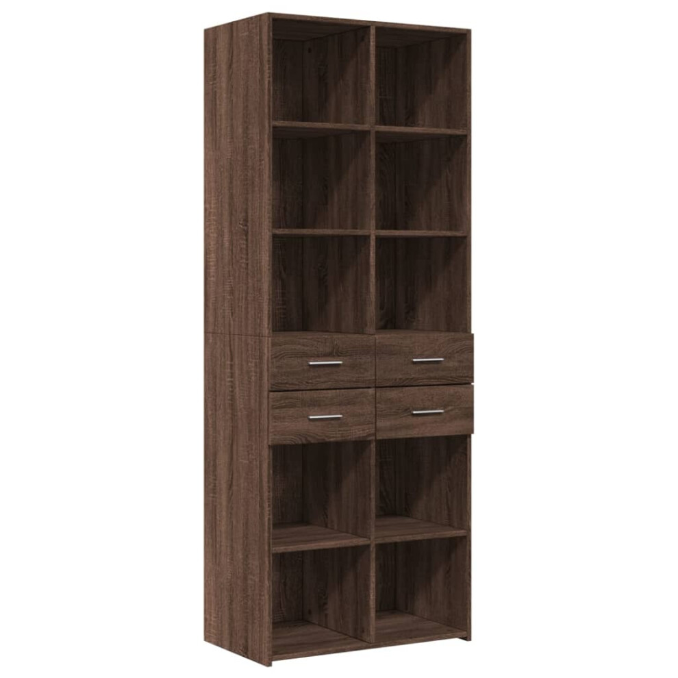 (brown oak) vidaXL Highboard Sideboard Cabinet Storage Cupboard Brown Oak Engineered Wood