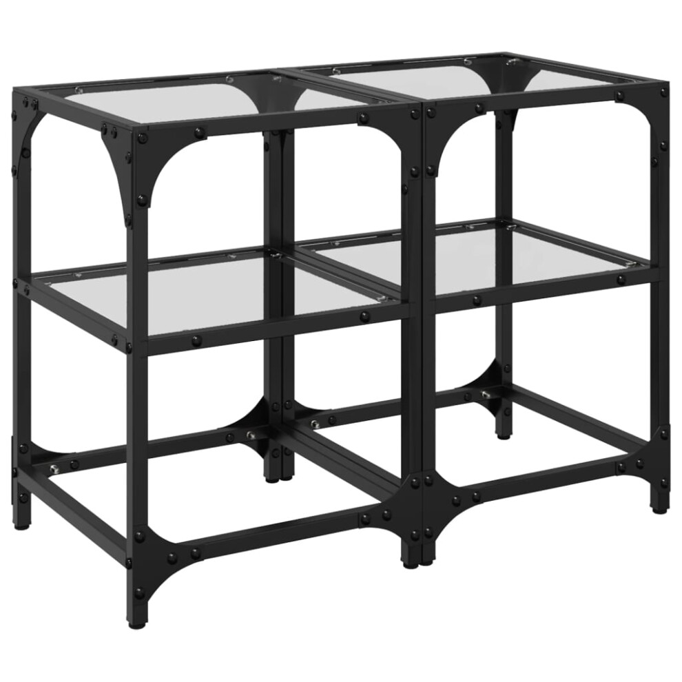 (transparent, 30 x 30 x 45 cm/ 2 pcs) vidaXL Coffee Tables with Transparent Glass Top Side Table End Table Steel-image-OPC-PFDH6PX-NEW