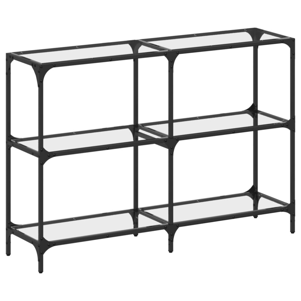 Vidaxl (Transparent, 118.5 X 30 X 81 Cm) Console Table With Transparent Glass Top End Table Side Table Steel