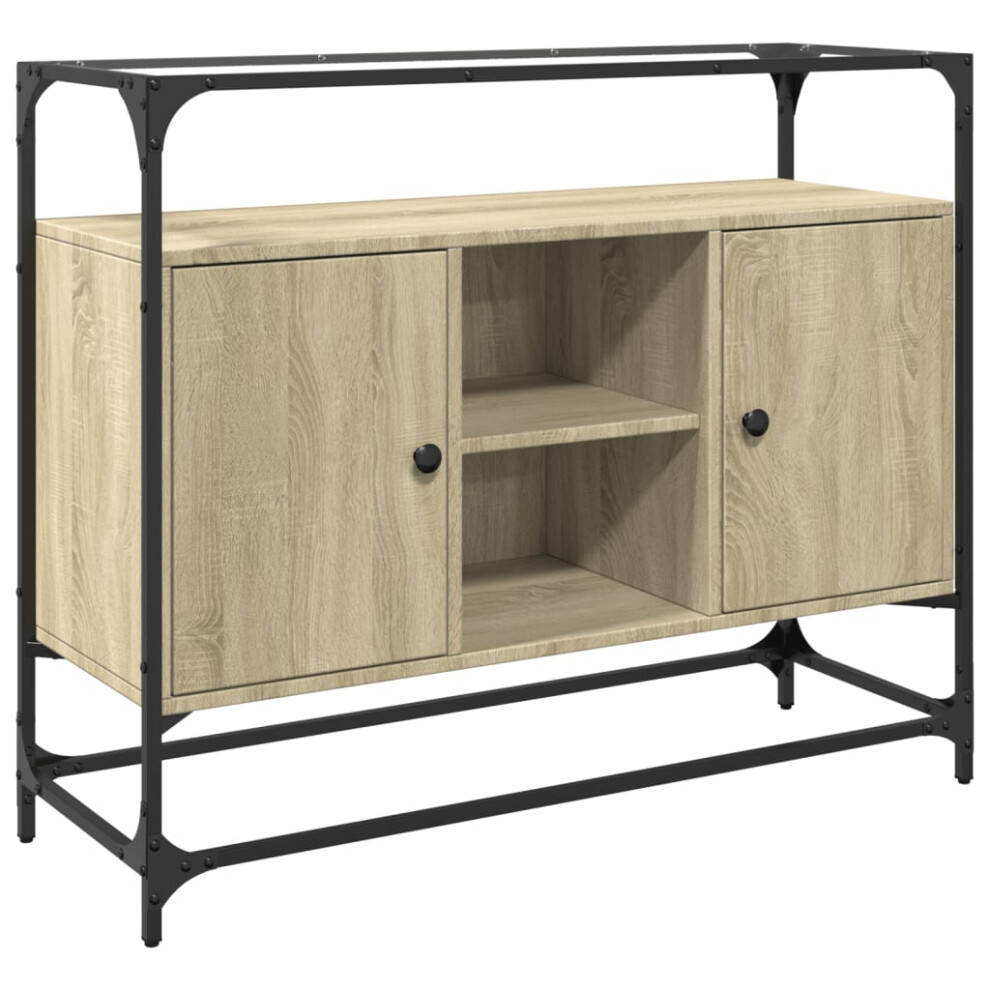 Vidaxl (Sonoma Oak) Sideboard With Glass Top Storage Cupboard Side Cabinet Engineered Wood