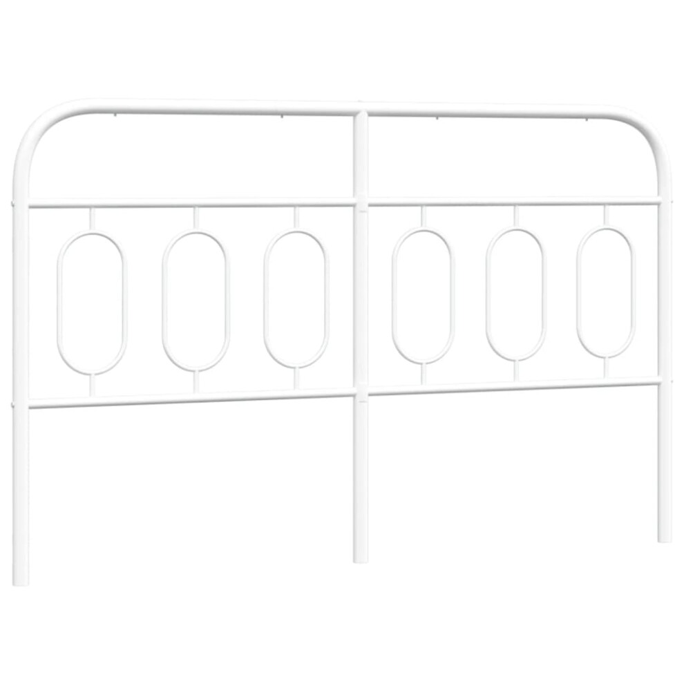 (140 cm) vidaXL Metal Headboard Bedroom Home Bed Header Bed Headboard White 140 cm