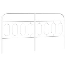 (193 cm) vidaXL Metal Headboard Bedroom Home Bed Header Bed Headboard White 140 cm