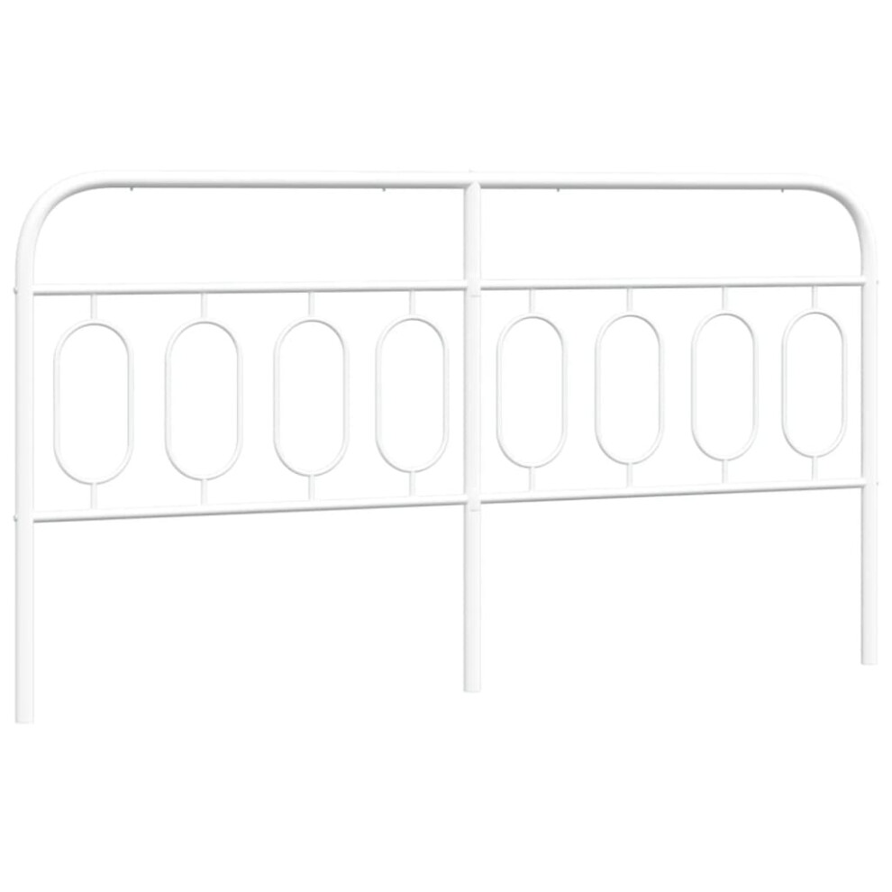 (193 cm) vidaXL Metal Headboard Bedroom Home Bed Header Bed Headboard White 140 cm