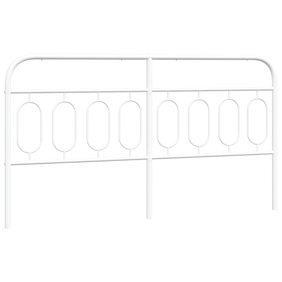 (183 cm) vidaXL Metal Headboard Bedroom Home Bed Header Bed Headboard White 140 cm