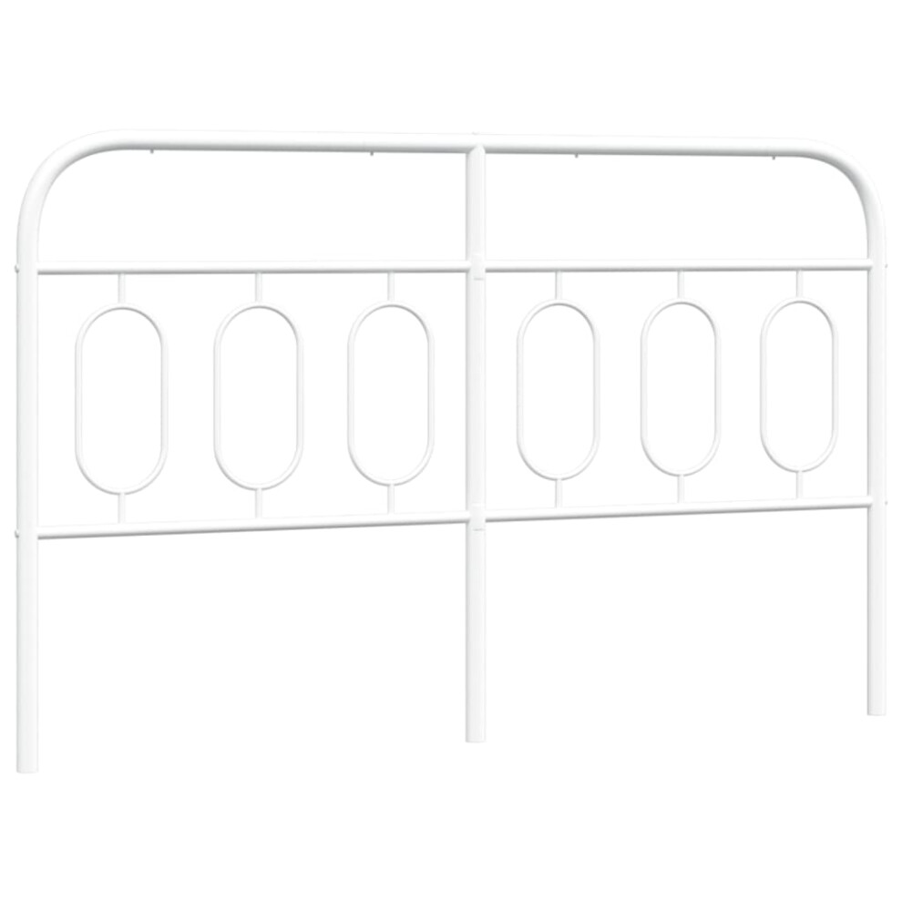 (150 cm) vidaXL Metal Headboard Bedroom Home Bed Header Bed Headboard White 140 cm