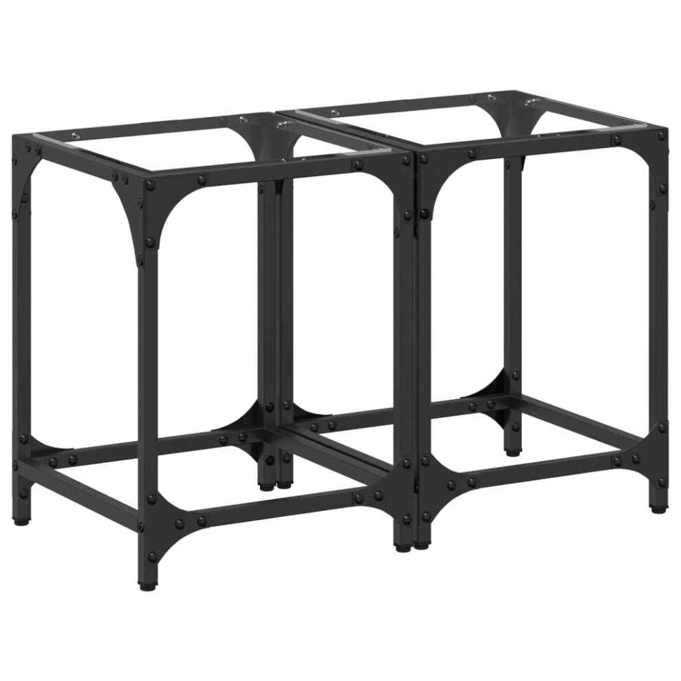 Vidaxl (Transparent, X X 40 Cm/ 2 Pcs) Coffee Table With Transparent Glass Top Accent Table Side Table Steel Clear Size 30