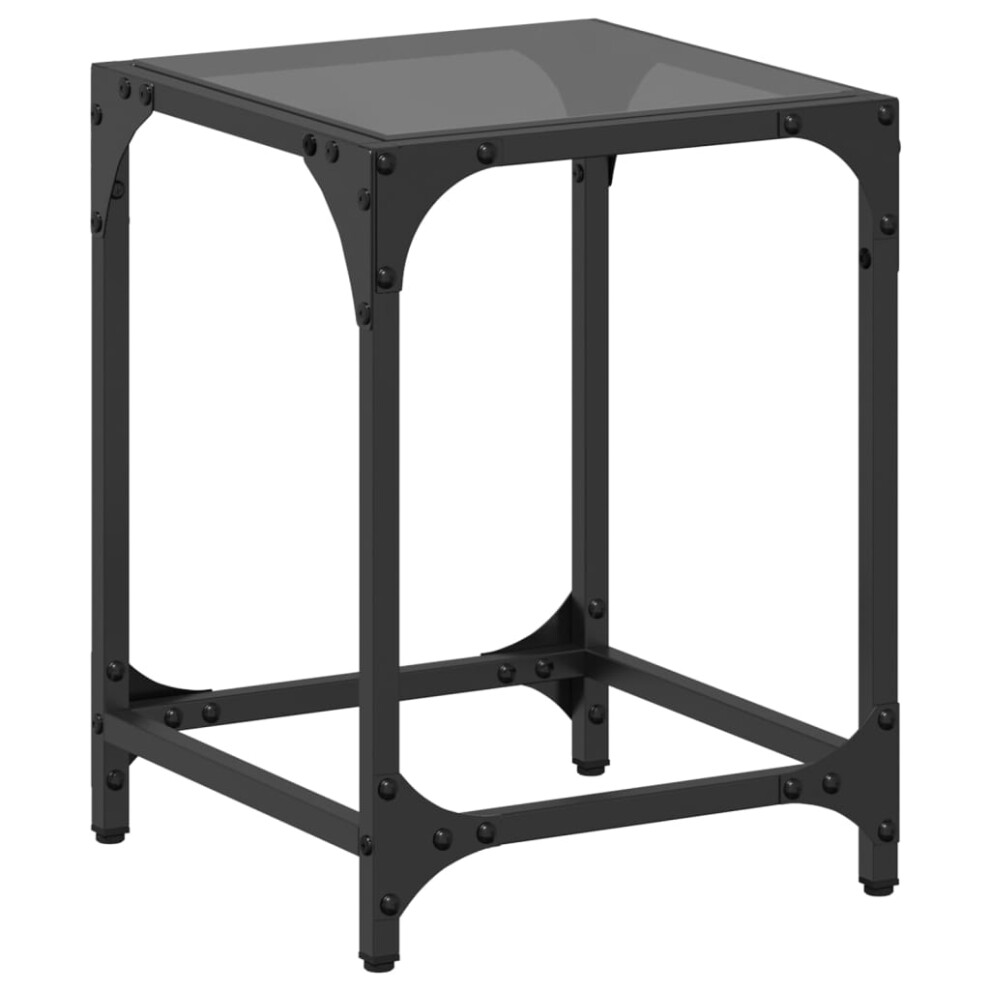Vidaxl (, X X 40 Cm/ 1 Pcs) Coffee Table With Transparent Glass Top Accent Table Side Table Steel Black Size 30