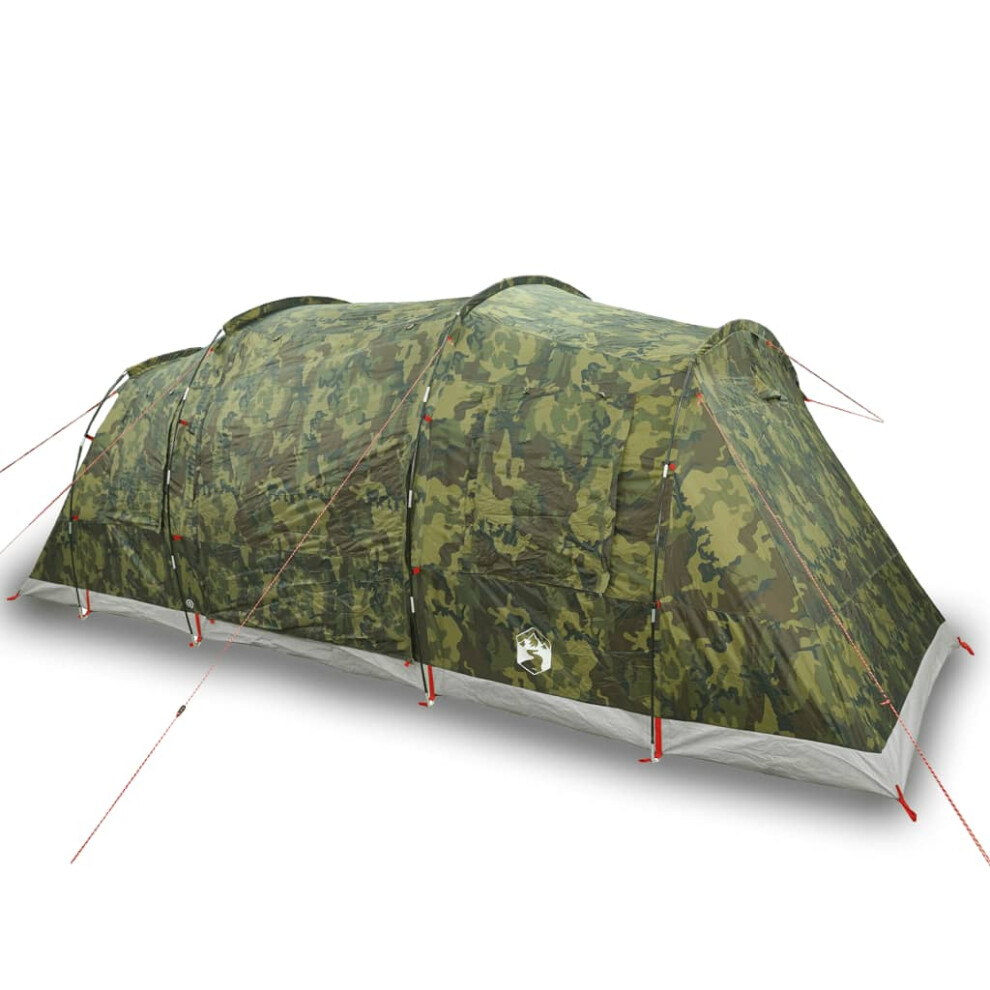 (camouflage) vidaXL Family Tent Tunnel 6-Person Camping Tent Lightweight Tent Waterproof