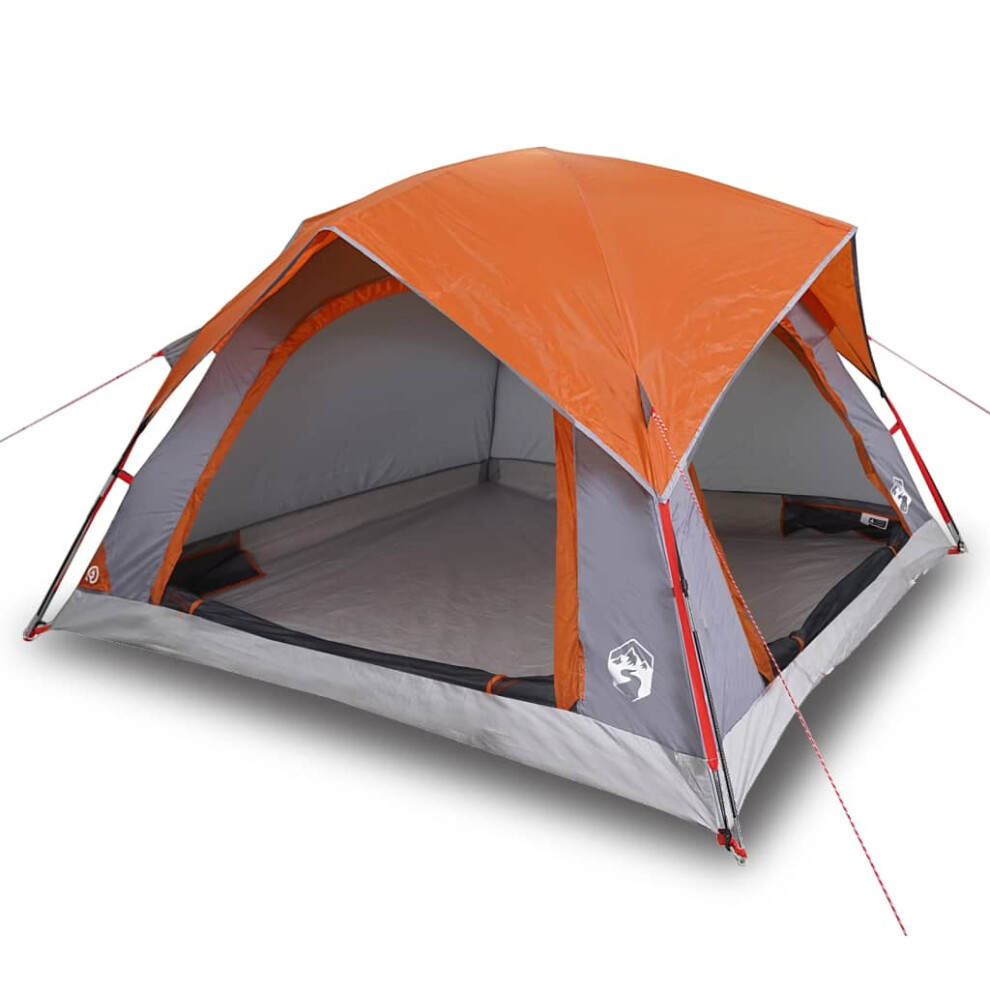 (grey and orange) vidaXL Camping Tent Cabin 4-Person Patio Lightweight Tent Dome Tent Waterproof