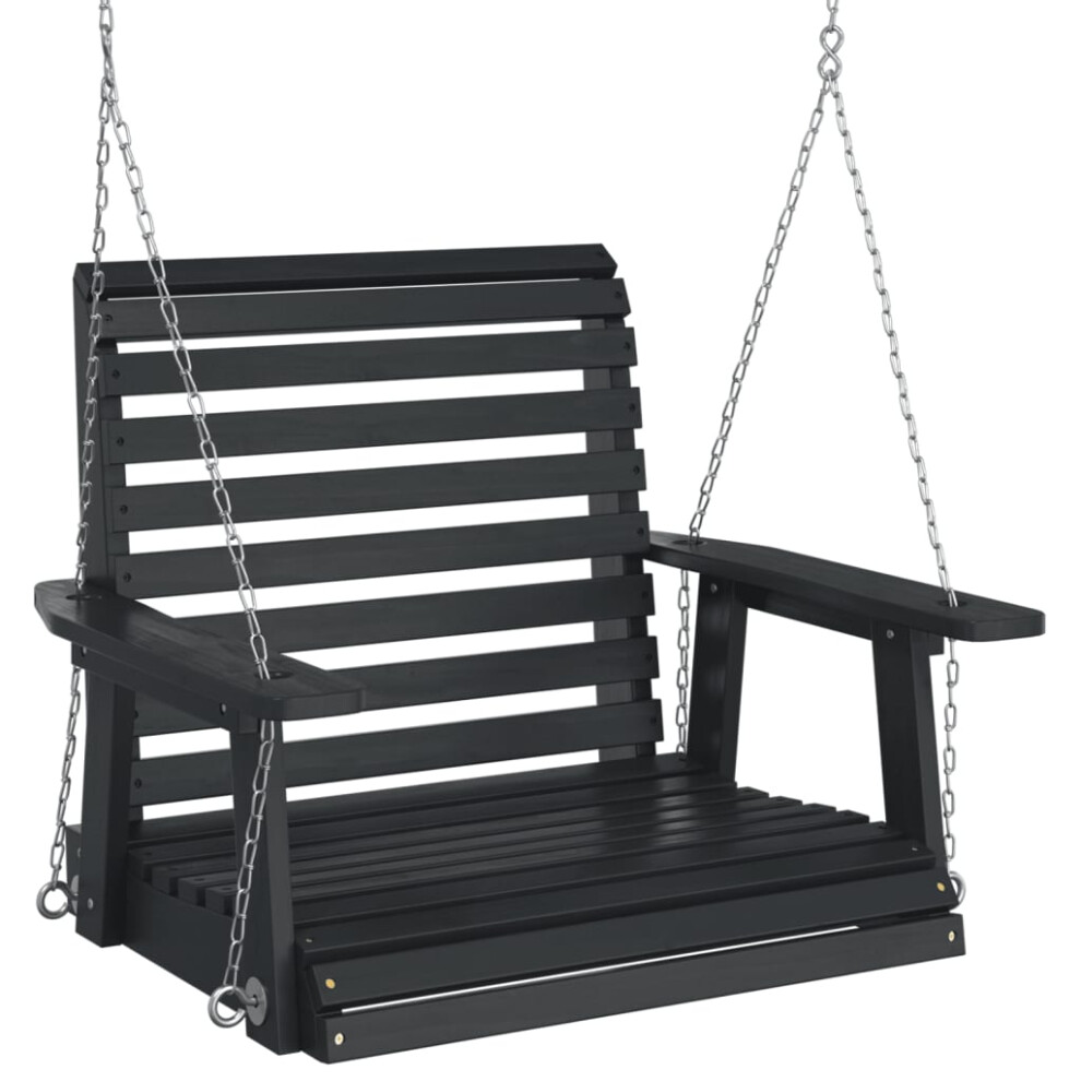 (black, 72 x 63 x 56 cm) vidaXL Garden Swing Chair with Metal Chains Patio Hanging Chair Solid Wood Fir