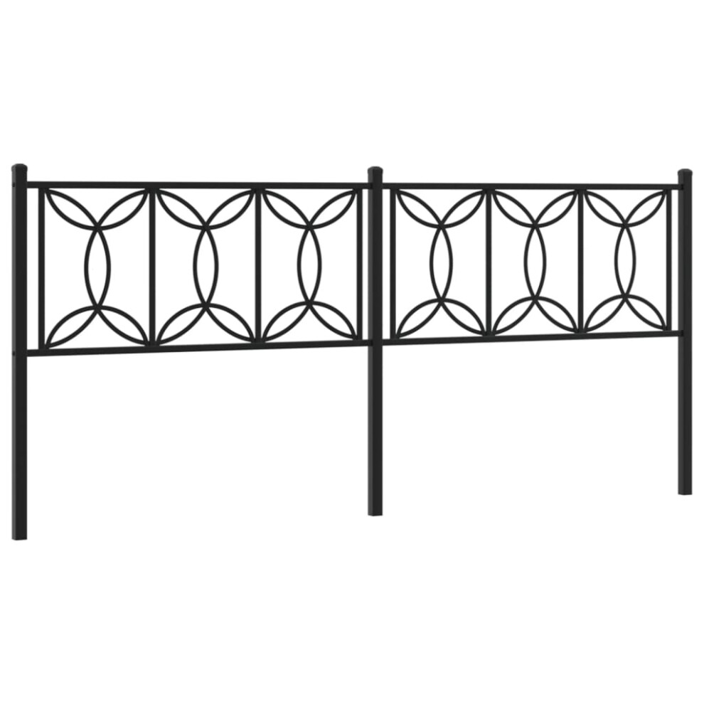 Vidaxl (Black, 200 Cm) Metal Headboard Bedroom Home Decor Bed Header Bed Headboard White 80 Cm