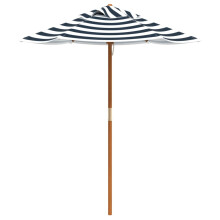 (blue and white) vidaXL Garden Umbrella for Kids with Wooden Pole UV Parasol Tilting Sunshade