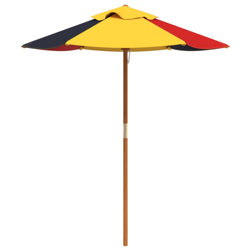 (multicolour) vidaXL Garden Umbrella for Kids with Wooden Pole UV Parasol Tilting Sunshade