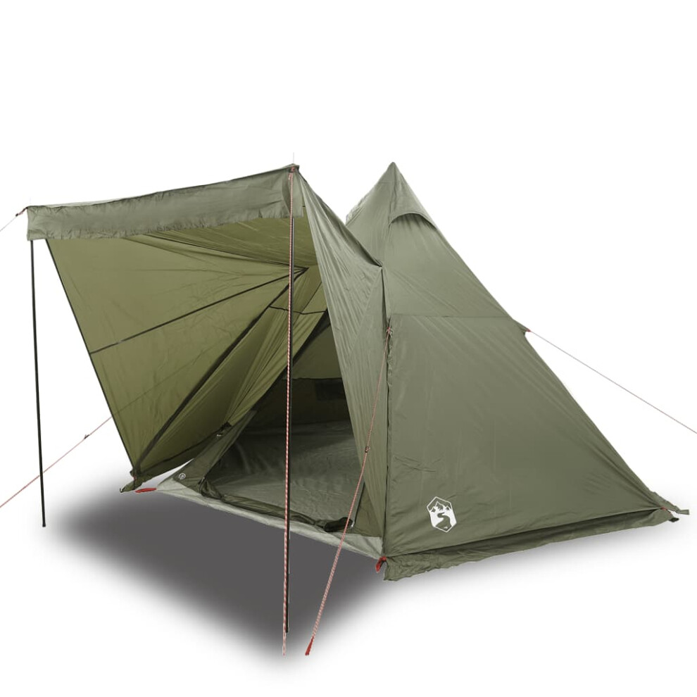 (olive green) vidaXL Family Tent Tipi 6-Person Camping Lightweight Tent Dome Tent Waterproof