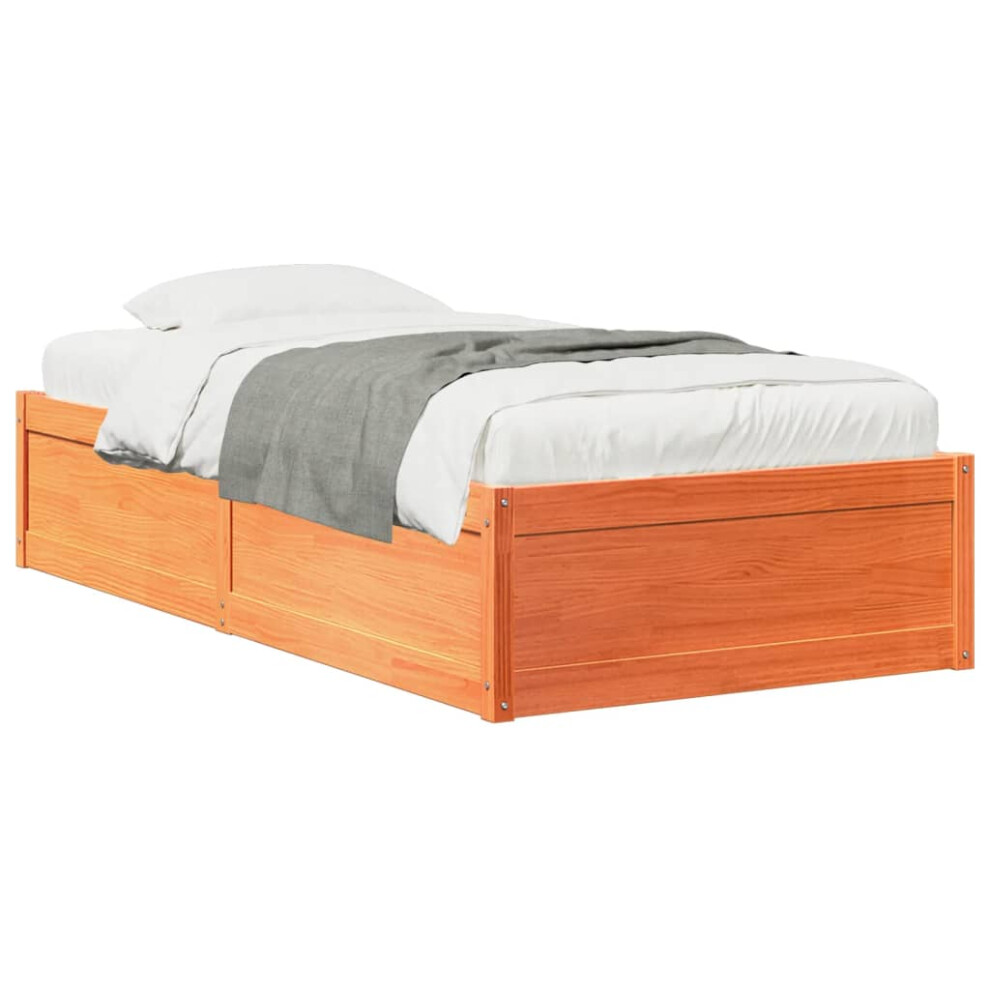 Vidaxl (Wax Brown, 90 X 190 Cm) Bed Frame Home Bed Base Bedstead Mattress Foundation Solid Wood Pine