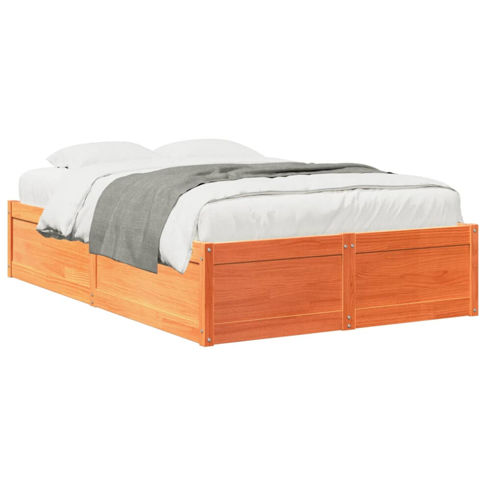 Vidaxl (Wax Brown, 120 X 200 Cm) Bed Frame Home Bed Base Bedstead Mattress Foundation Solid Wood Pine
