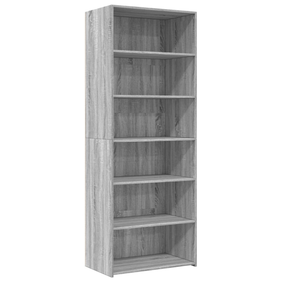 Vidaxl (Grey Sonoma) Highboard Sideboard Cabinet Storage Cupboard Black Engineered Wood