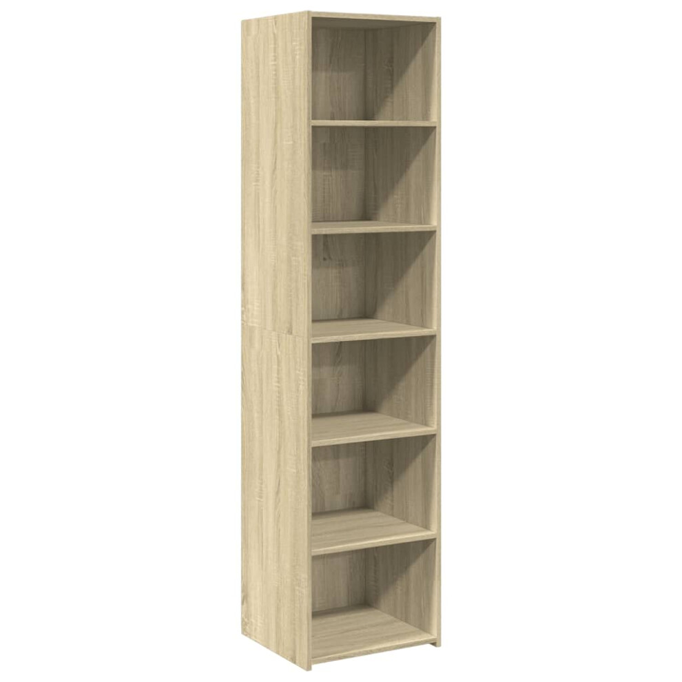 Vidaxl (Sonoma Oak) Highboard Sideboard Side Cabinet Storage Cupboard Black Engineered Wood