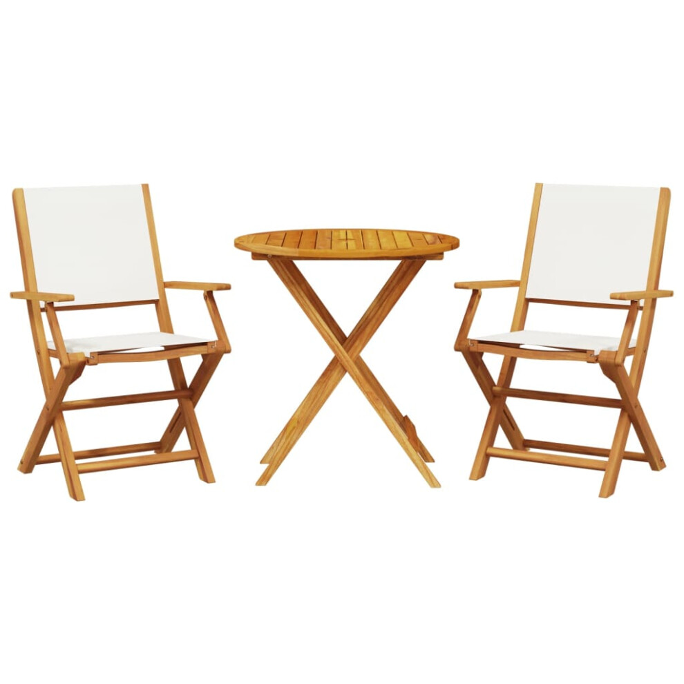 Vidaxl (Cream, 70 X 75 Cm) Bistro Set 3 Piece Outdoor Bar Set Blue And White Fabric And Solid Wood