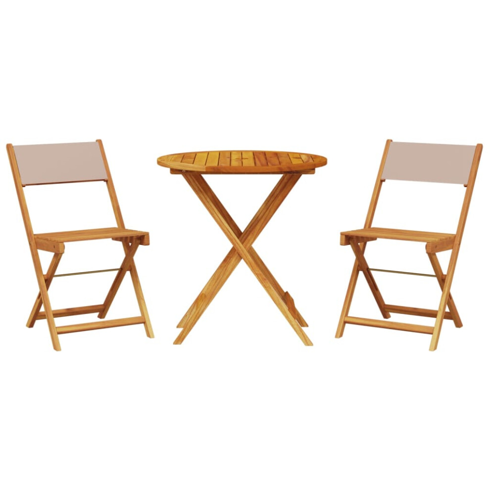 Vidaxl (Taupe, 70 X 75 Cm) Bistro Set 3 Piece Outdoor Bar Set Blue And White Fabric And Solid Wood
