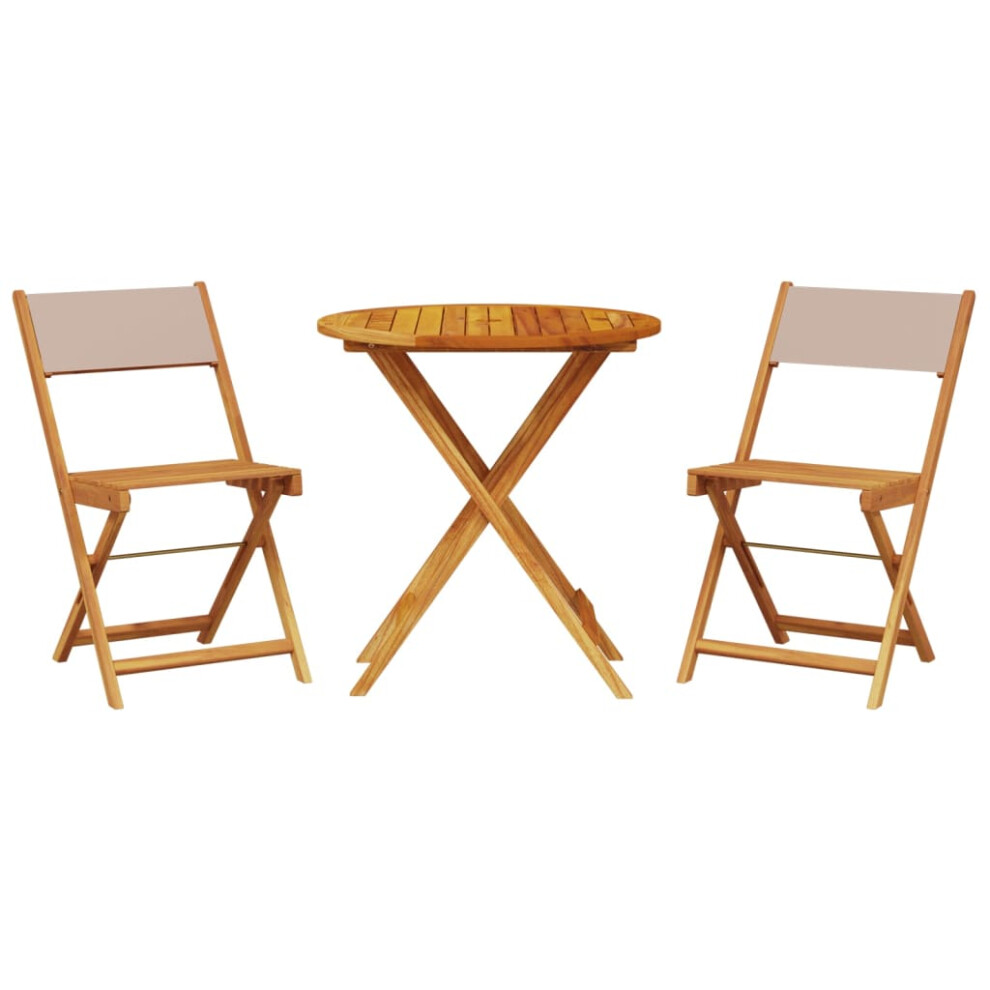 (taupe, 70 x 75 cm) vidaXL Bistro Set 3 Piece Outdoor Bar Set Blue and White Fabric and Solid Wood