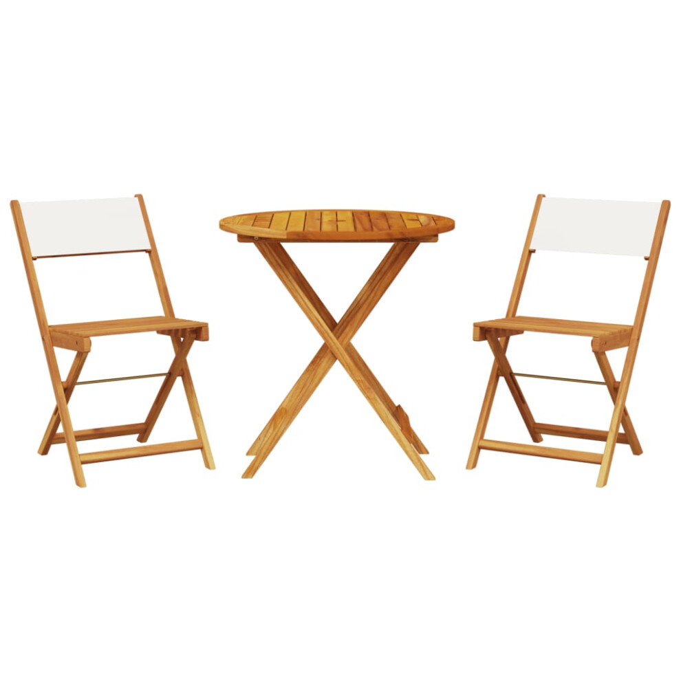 Vidaxl (Cream, 70 X 75 Cm) Bistro Set 3 Piece Outdoor Bar Set Blue And White Fabric And Solid Wood