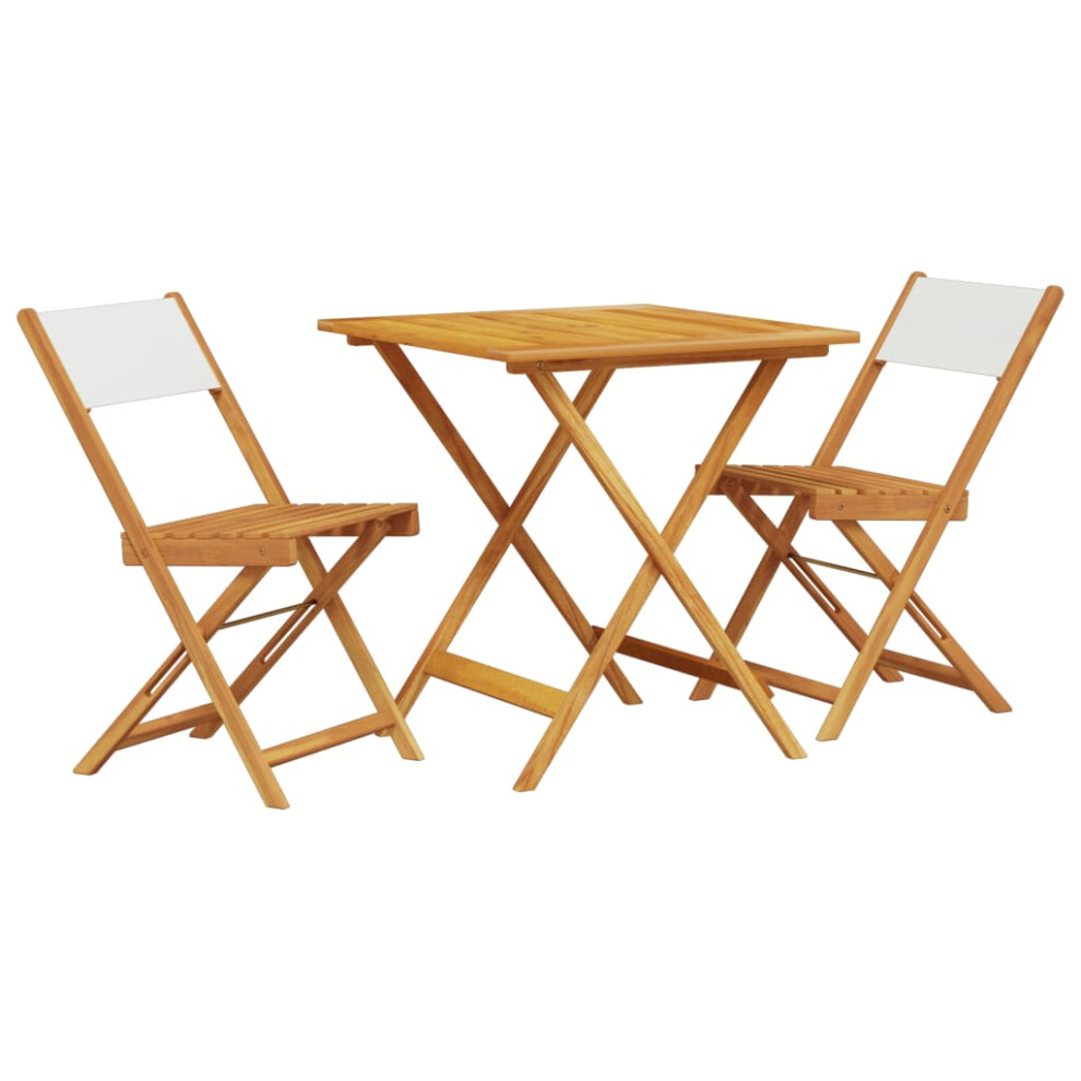 Vidaxl (Cream, 70 X 70 X 75 Cm) Bistro Set 3 Piece Outdoor Bar Set Blue And White Fabric And Solid Wood