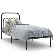 (black, 80 x 200 cm/ with headboard) vidaXL Metal Bed Frame with Headboard and Footboard Bed Base White 183x203 cm