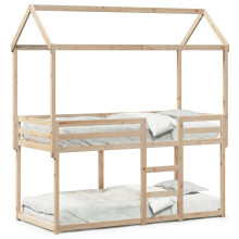 vidaXL Etagenbett mit Dach 80x200 cm Massivholz Kiefer