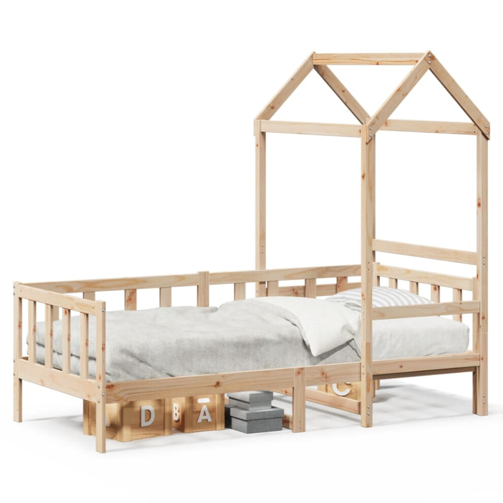 Vidaxl (Natural, 80 X 200 Cm) Day Bed With Roof Sofa Bed Daybed Guest Bed 90X190 Cm Solid Wood Pine