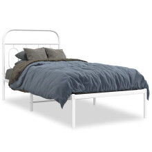 (white, 90 x 200 cm/ with headboard) vidaXL Metal Bed Frame with Headboard and Footboard Bed Base Black 120x200 cm
