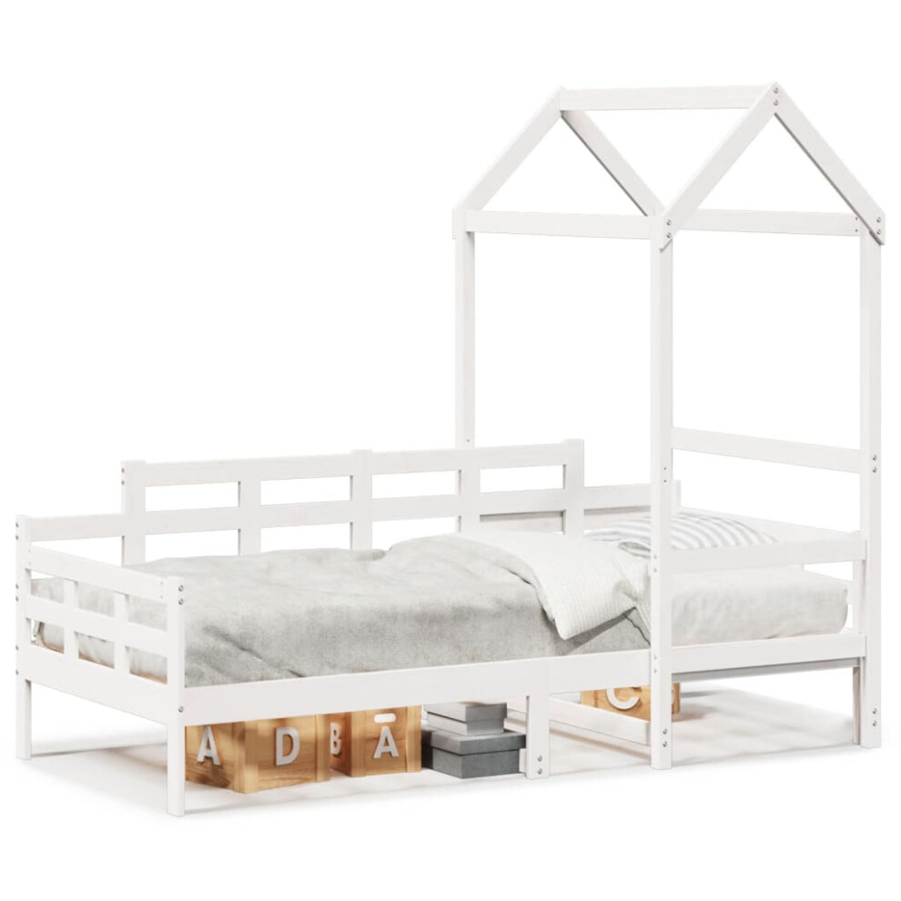 (white, 90 x 200 cm) vidaXL Day Bed with Roof Sofa Bed Daybed Couch White 90x190 cm Solid Wood Pine