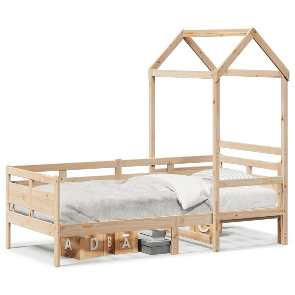 Vidaxl (Natural, 80 X 200 Cm) Day Bed With Roof Sofa Bed Daybed Couch White 90X200 Cm Solid Wood Pine