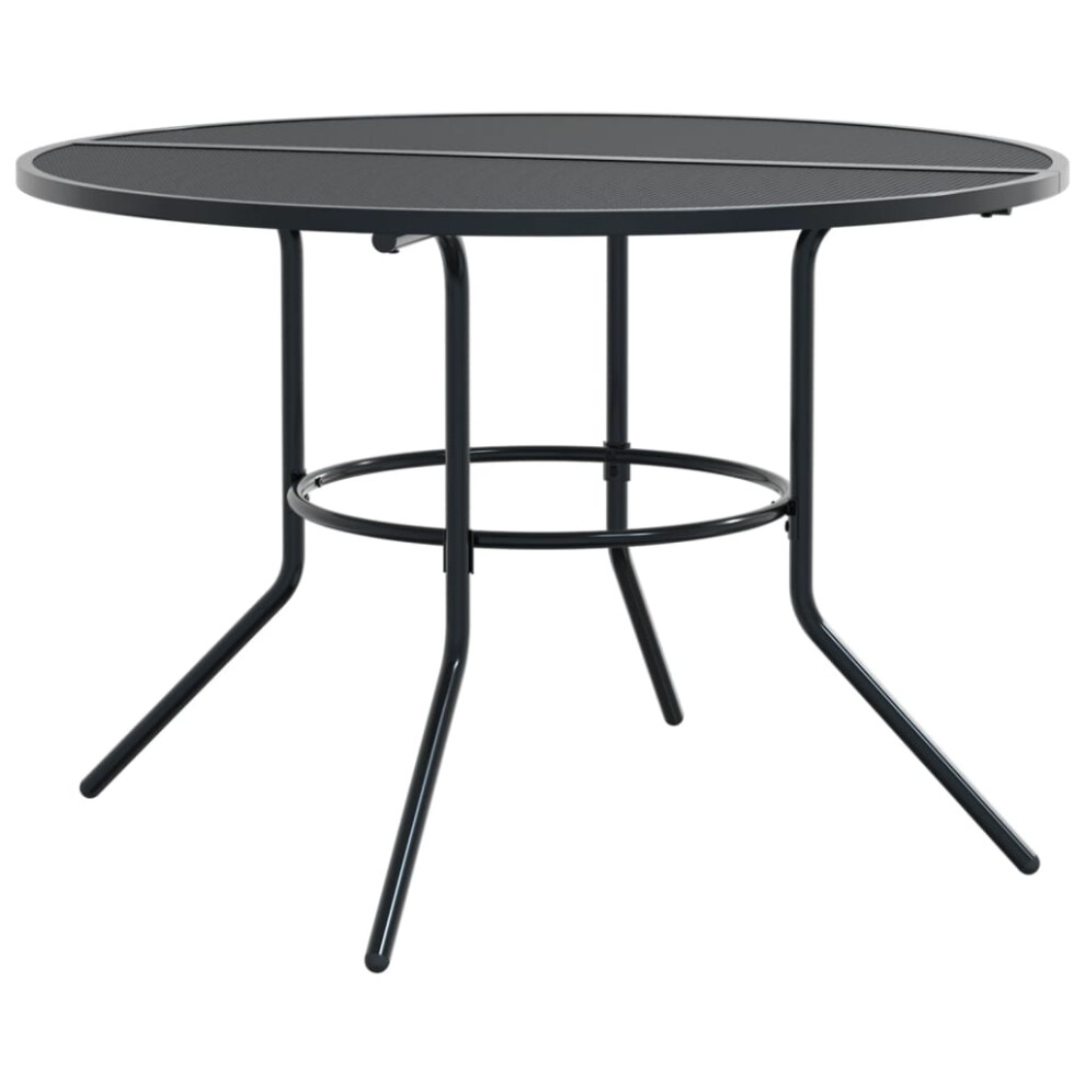 (110 x 72.5 cm) vidaXL Patio Table Garden Outdoor Table Round Anthracite Powder-coated Steel