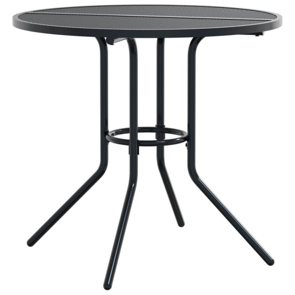 (80 x 72.5 cm) vidaXL Patio Table Garden Outdoor Table Round Anthracite Powder-coated Steel