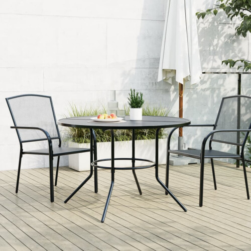 VidaXL vidaXL Terrassentisch Rund Anthrazit Pulverbeschichteter Stahl 2