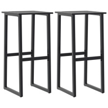 (2 pcs) vidaXL Bar Stools Bistro Chair Pub Counter Chair Black Powder-coated Steel