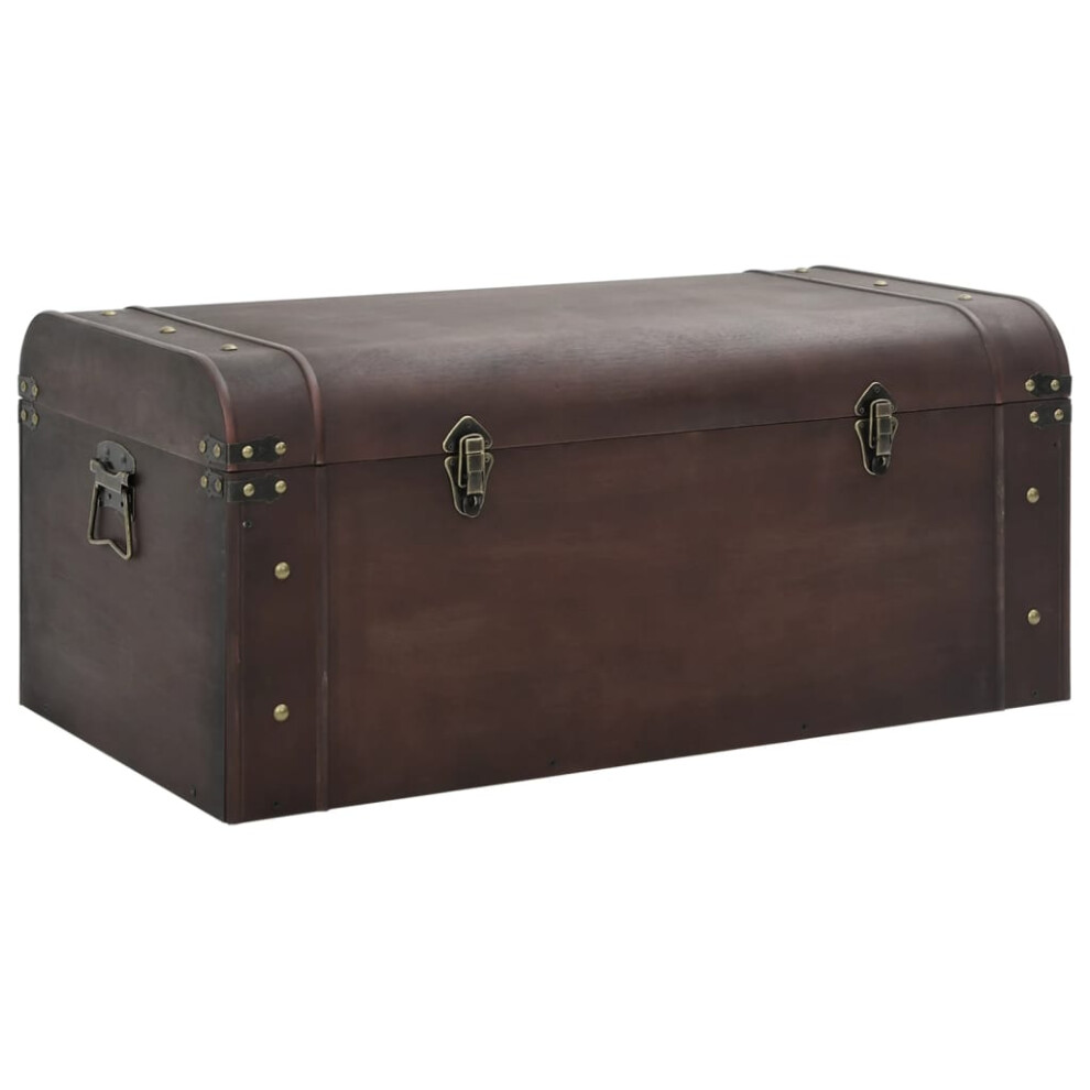 (79.5 x 39.5 x 39.5 cm) vidaXL Treasure Chest with Latches Storage Box Treasure Box Dark Brown Plywood