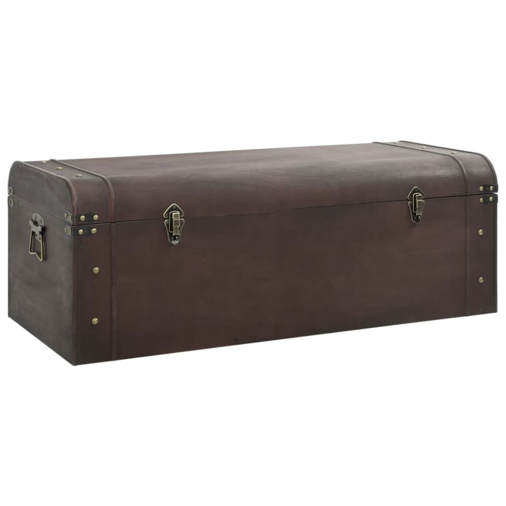 (110 x 50 x 39.5 cm) vidaXL Treasure Chest with Latches Storage Box Treasure Box Dark Brown Plywood