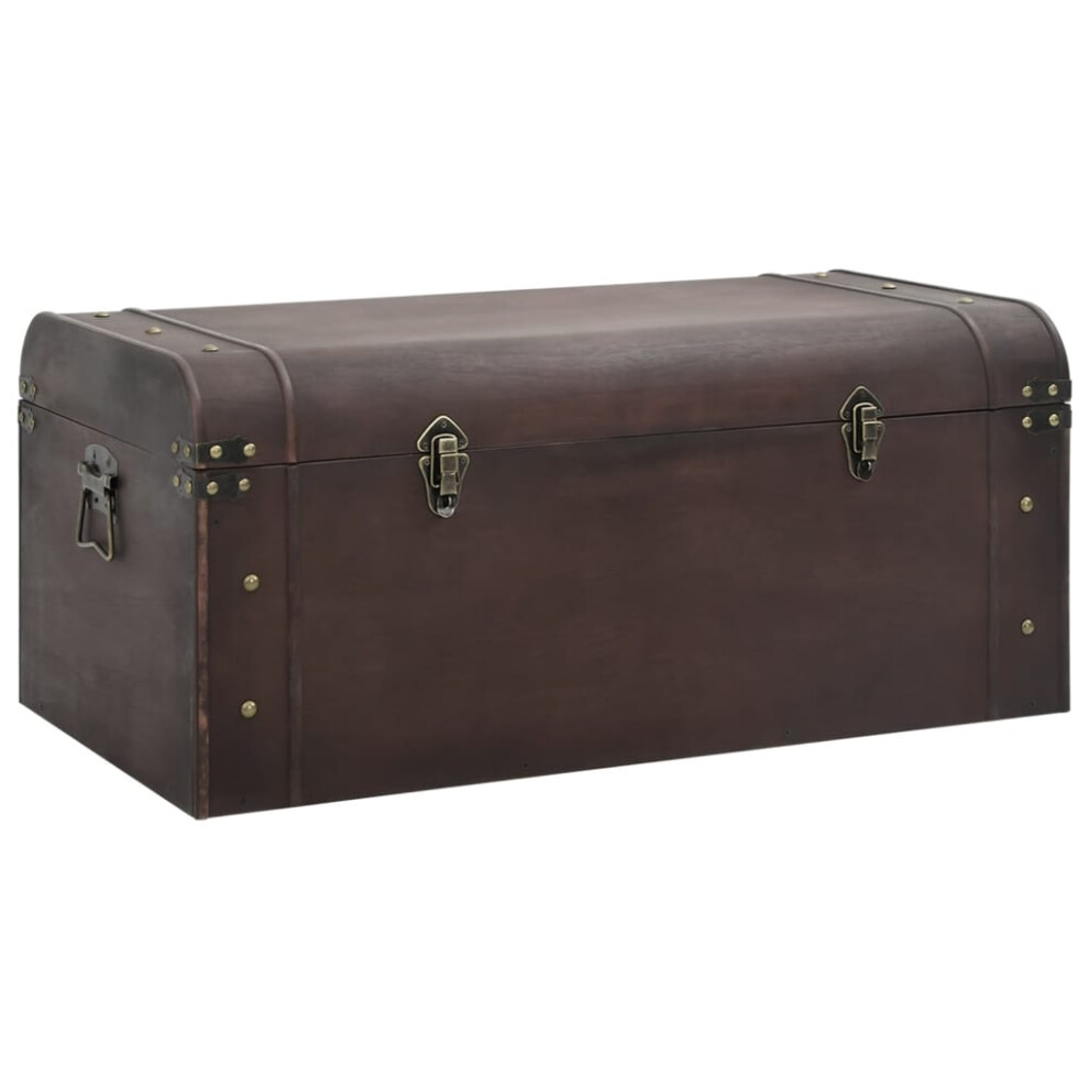 (90 x 50 x 39.5 cm) vidaXL Treasure Chest with Latches Storage Box Treasure Box Dark Brown Plywood