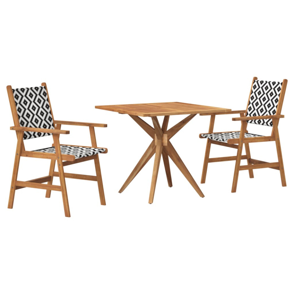 (85 x 85 x 75 cm/ 2 piece) vidaXL Garden Dining Set 5 Piece Outdoor Table and Chair Solid Wood Acacia