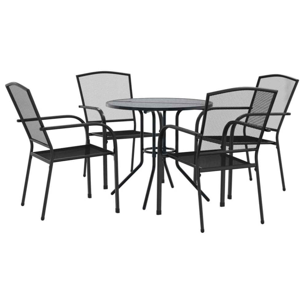 (80 x 72.5 cm/ 5 piece) vidaXL Stackable Garden Chair Set Patio Chair Anthracite Powder-coated Steel