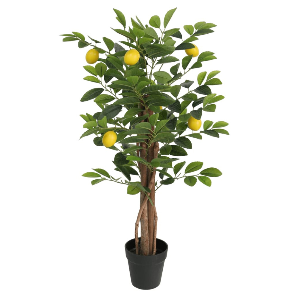 (85 cm) vidaXL Artificial Lemon Tree with 3 Trunks Fake Tree Artificial Plant Green PP