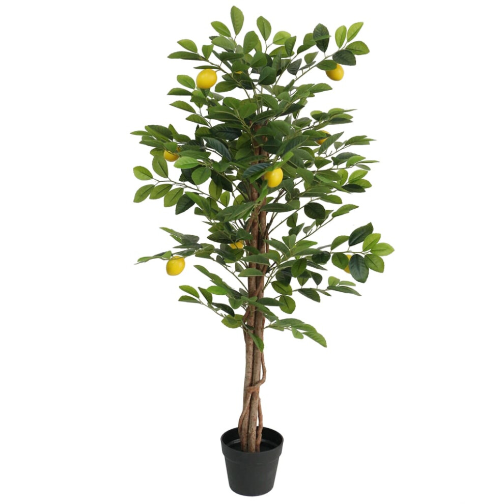 (120 cm) vidaXL Artificial Lemon Tree with 3 Trunks Fake Tree Artificial Plant Green PP