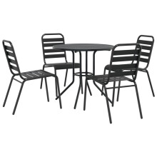 (80 x 72.5 cm/ 5 piece) vidaXL Stackable Garden Chair Set Seat 5 pcs Anthracite Powder-coated Steel