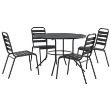 (110 x 72.5 cm/ 5 piece) vidaXL Stackable Garden Chair Set Seat 5 pcs Anthracite Powder-coated Steel