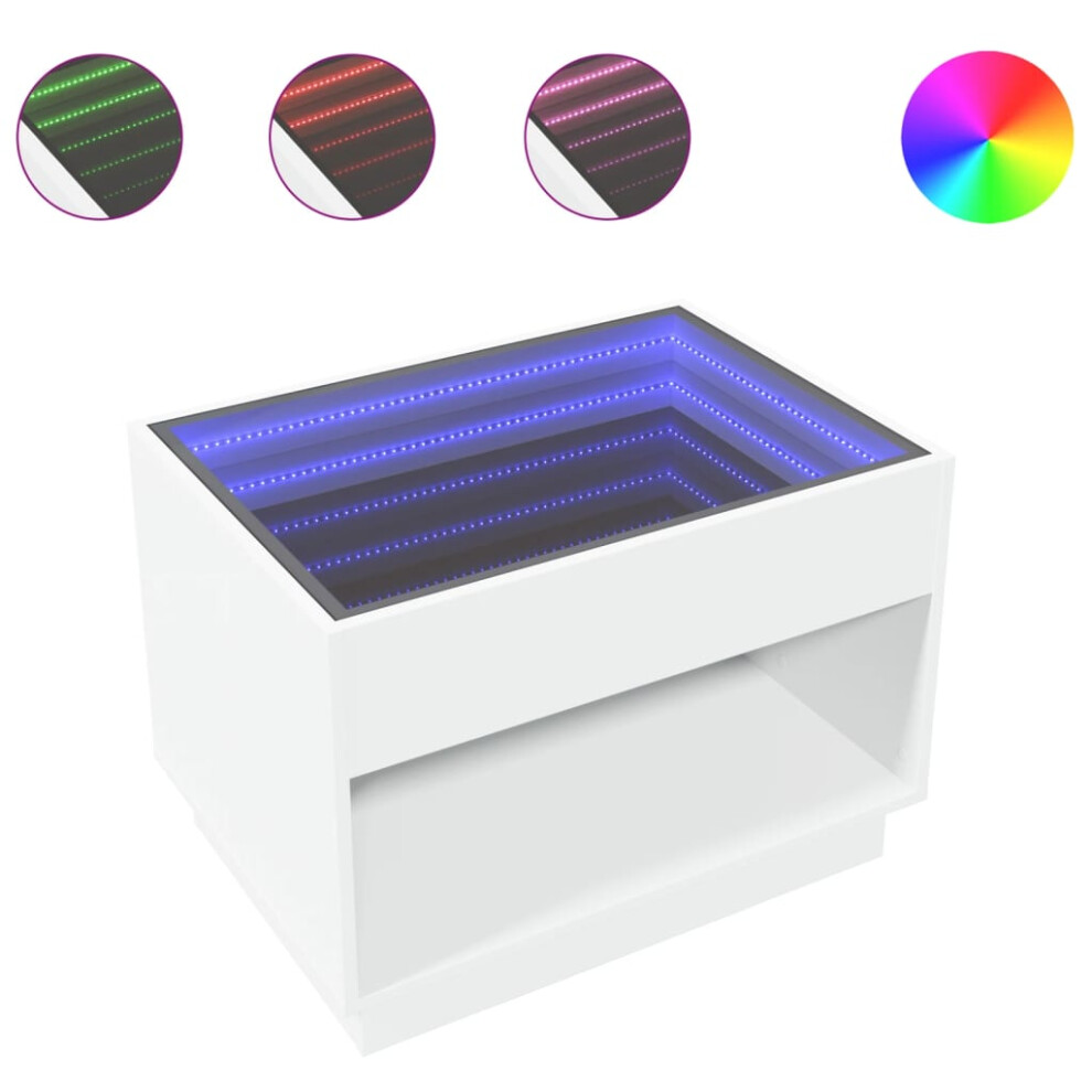 vidaXL - Coffee Table - Infinity LED - White - 70x50x50 cm - Image 2
